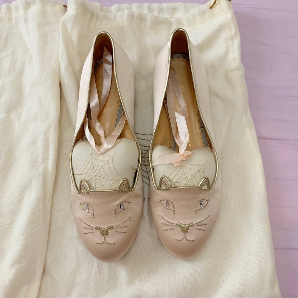 Charlotte Olympia bridal kitty flats size 37
